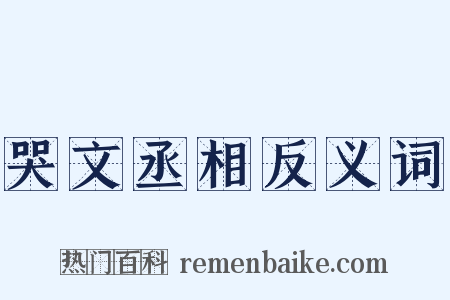 哭文丞相反义词是什么意思的图片